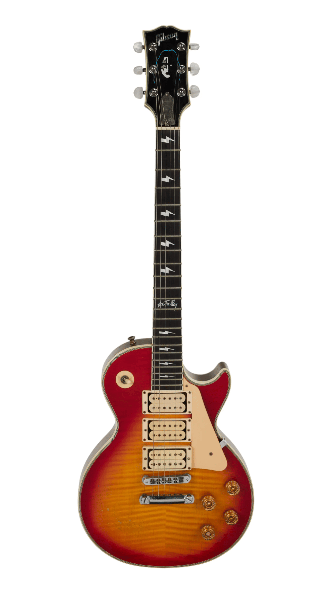 Lot #629. Ace Frehley | Ace's Psycho Circus and Farwell Tour Shooter/Rocket Launcher Gibson Ace Frehley Les Paul Custom, Sunburst Lot #629 Ace Frehley Ace's Psycho Circus and Farwell Tour Shooter/Rocket Launcher Gibson Ace Frehley Les Paul Custom, Sunburst