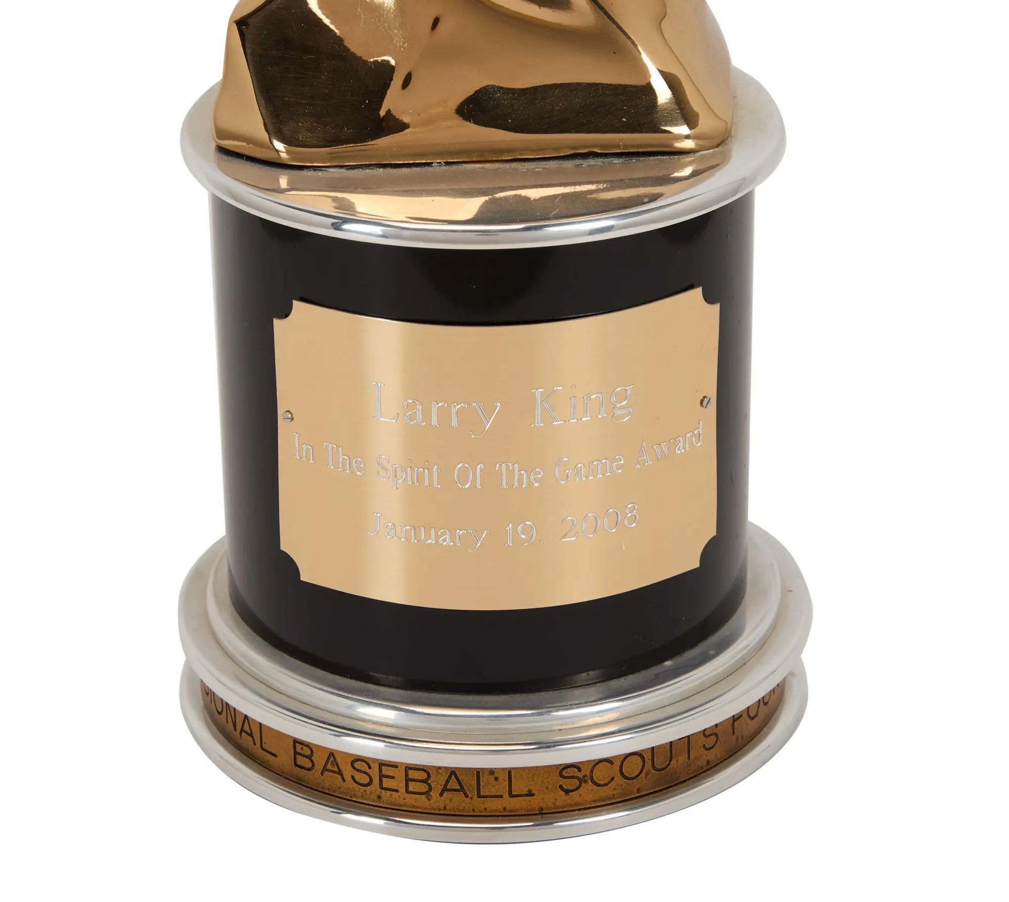 Lot #310. Larry King | 2008 Professional Baseball Scouts Foundation Award
