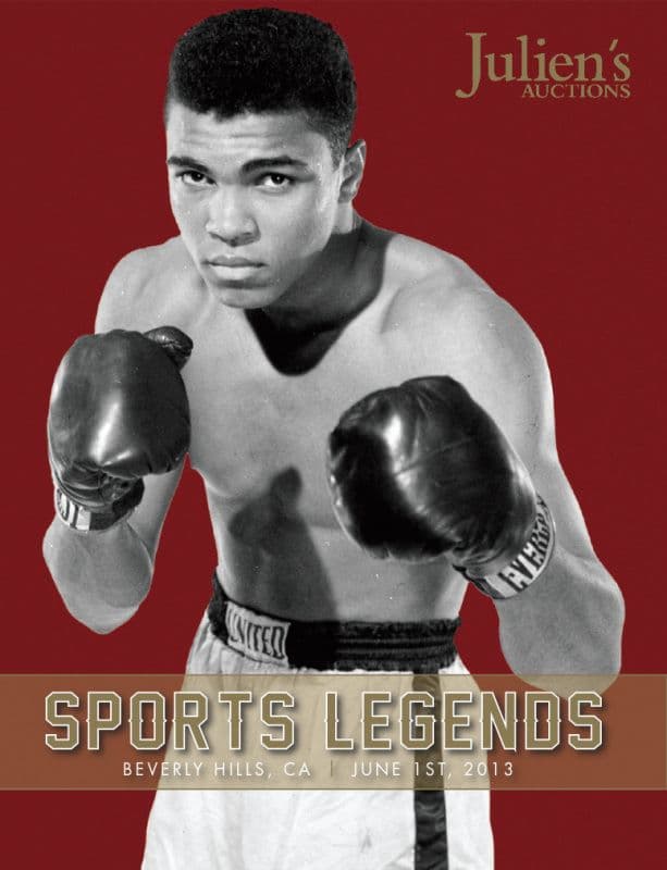 Muhammad Ali on a poster for Julien's Auctions Sports Legends 