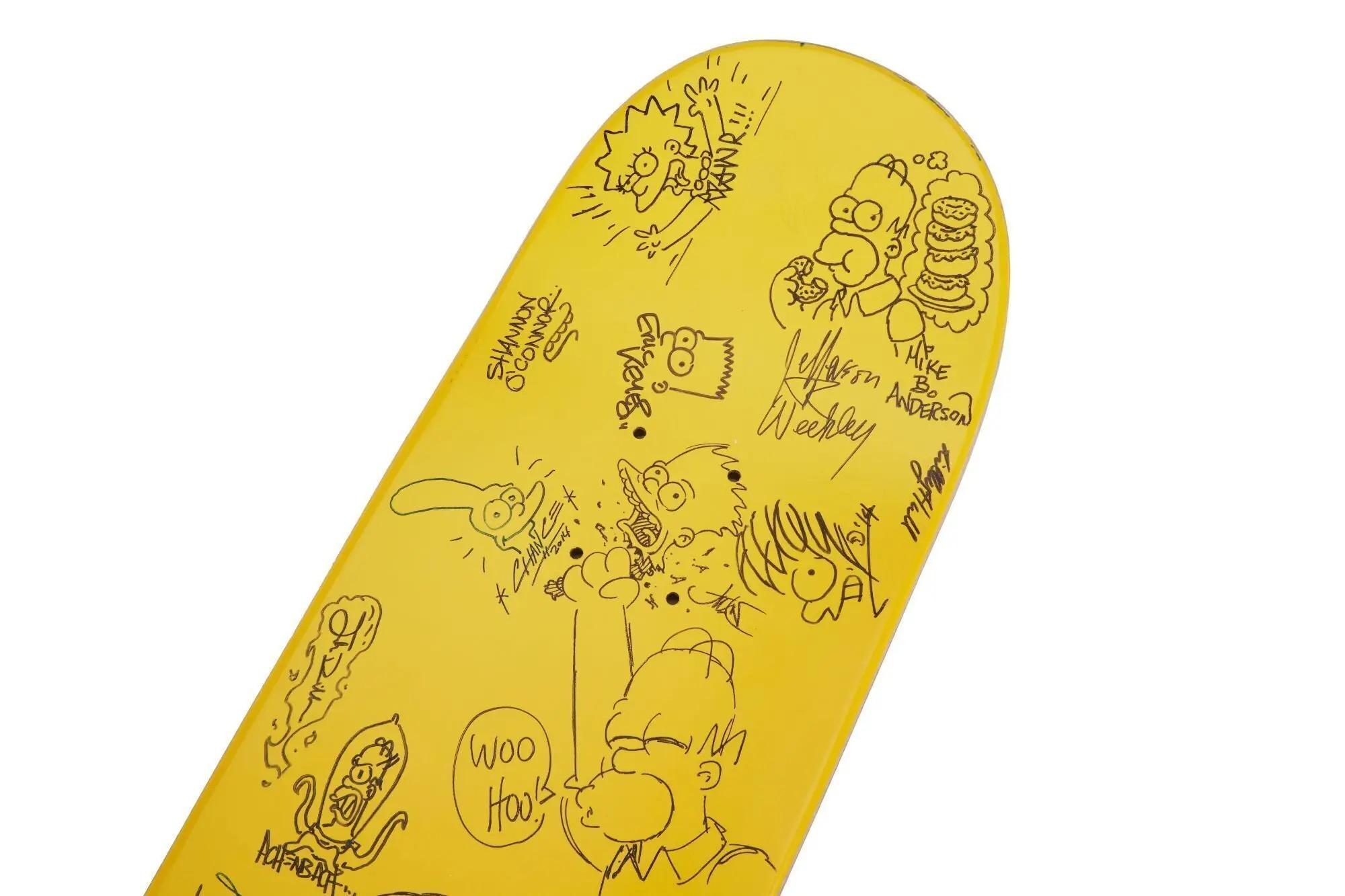 The Simpsons Multi Signed Skateboard