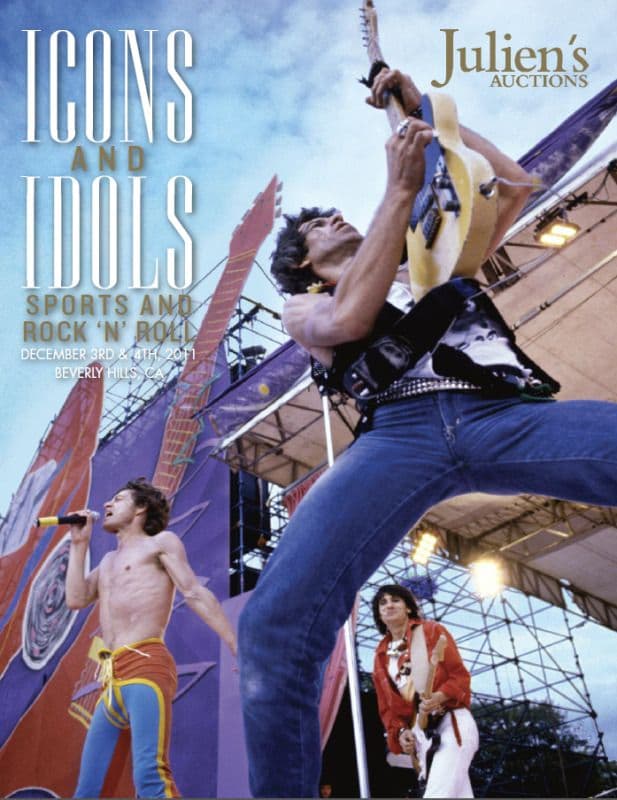 A poster for Julien's Auctions Icons & Idols Rock "N" Roll 2011