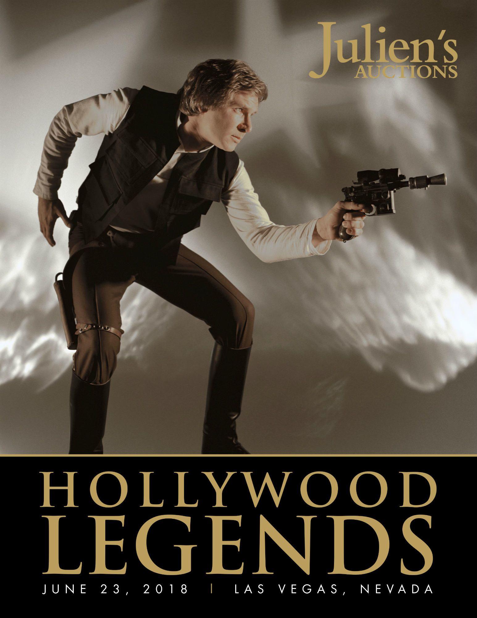 A poster for Julien's Auctions featuring Han Solo