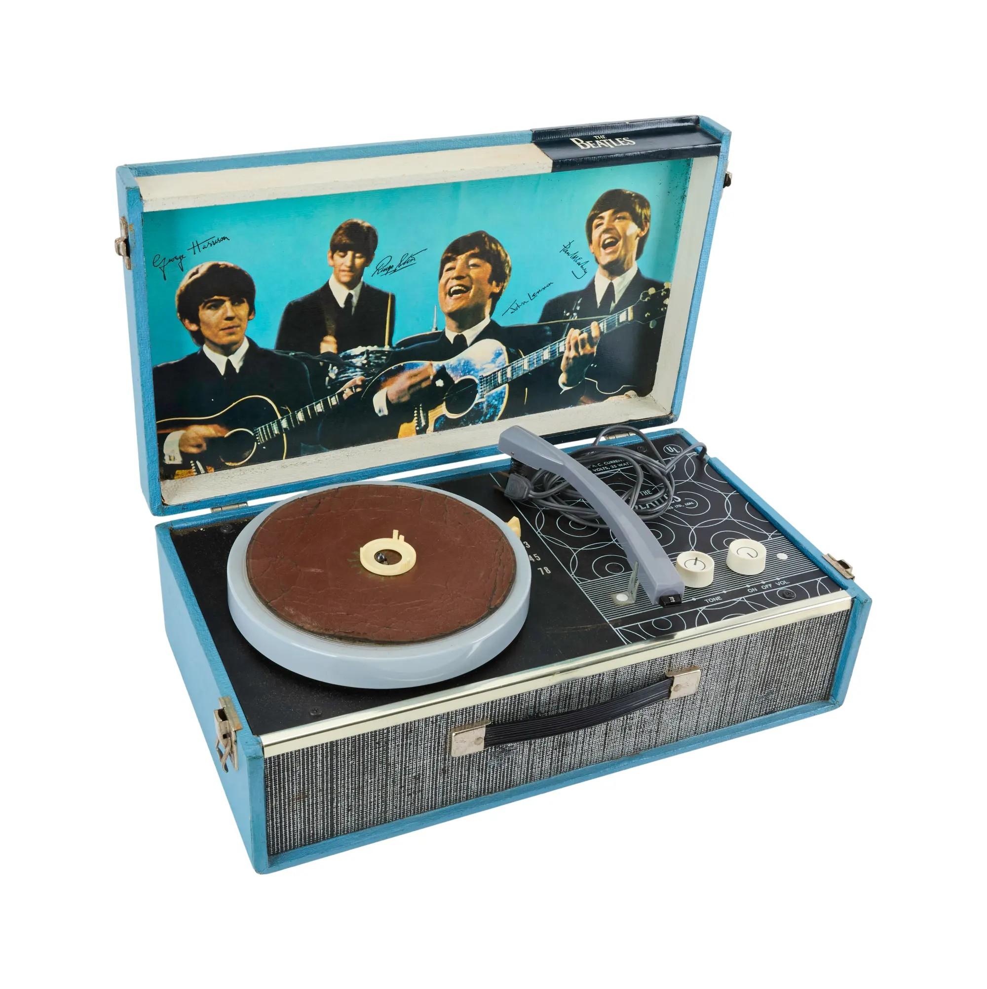 a beatles themed record player
