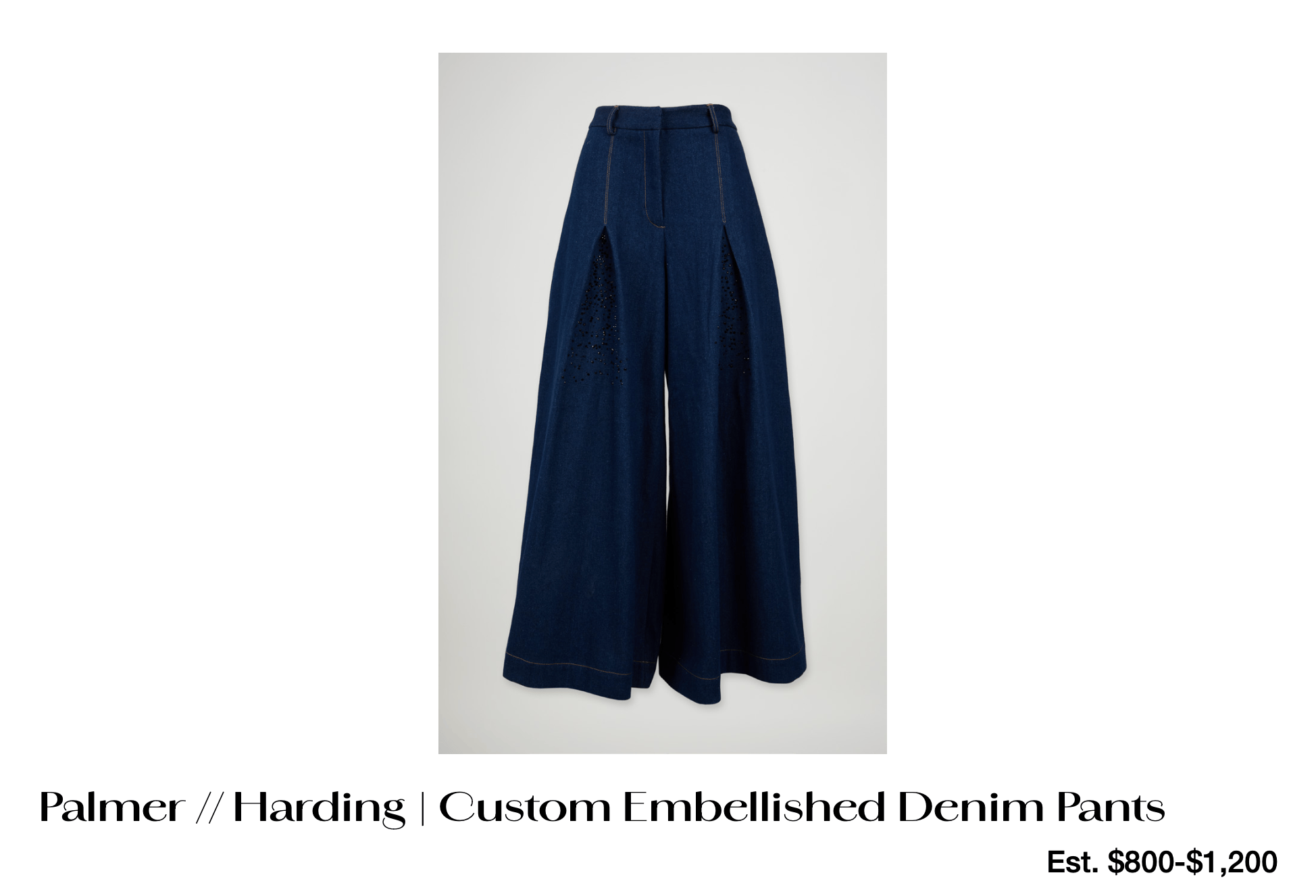 a pair of palmer / harding custom embellished denim pants