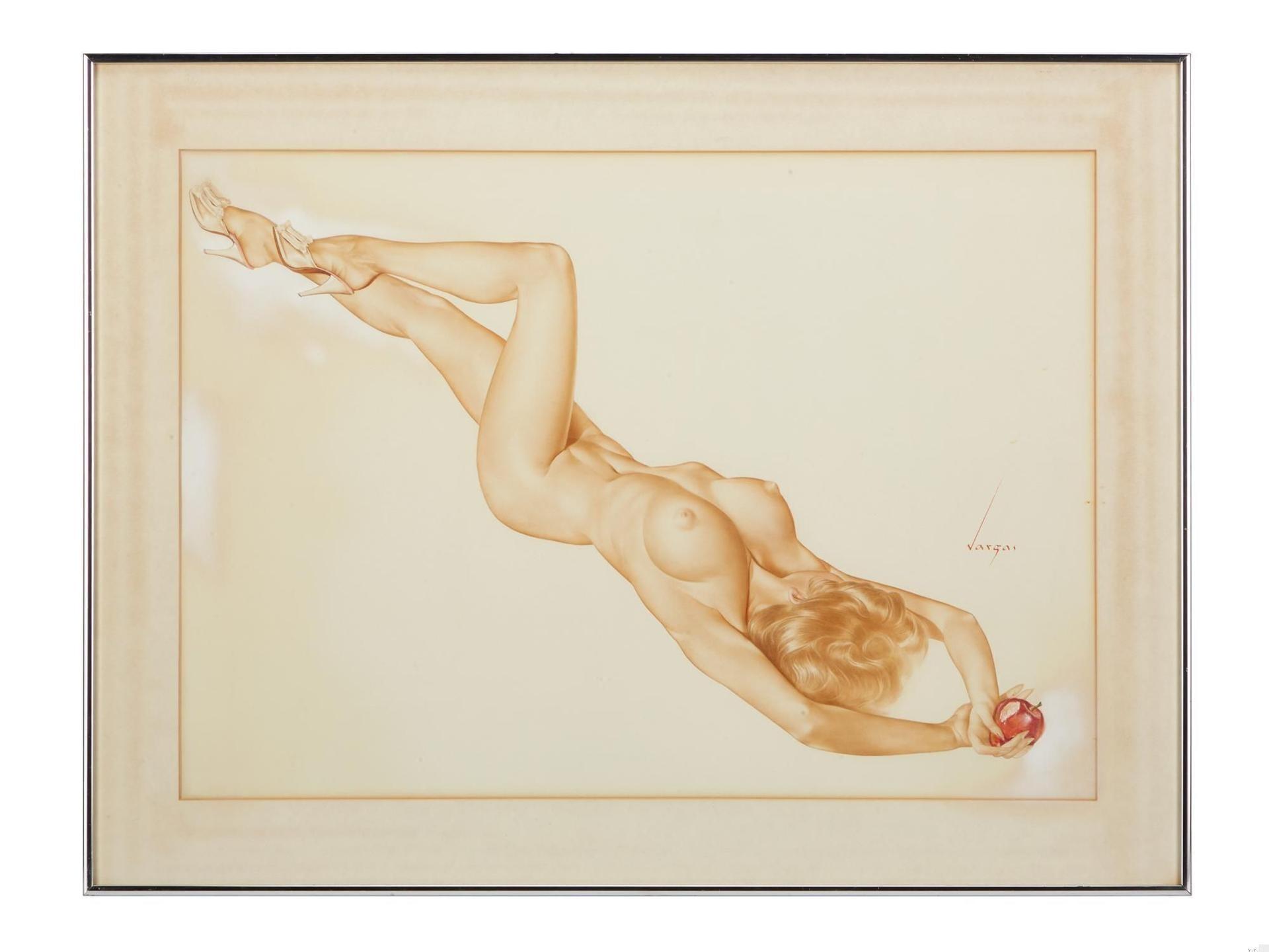 Playboy Alberto Vargas Girl Pinup February 1963 Watercolor Drawing