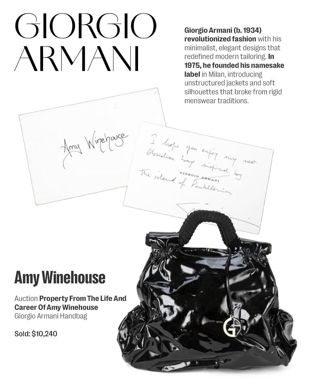 an armani bag osned by amy winehouse