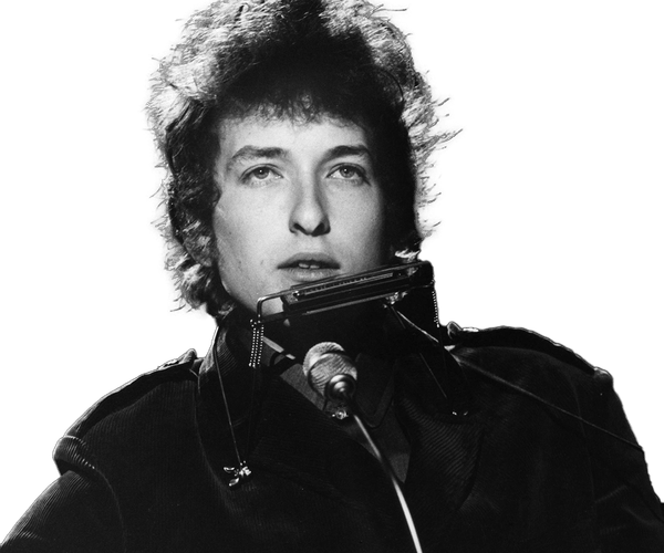 a black and white photo of a man singing into a microphone