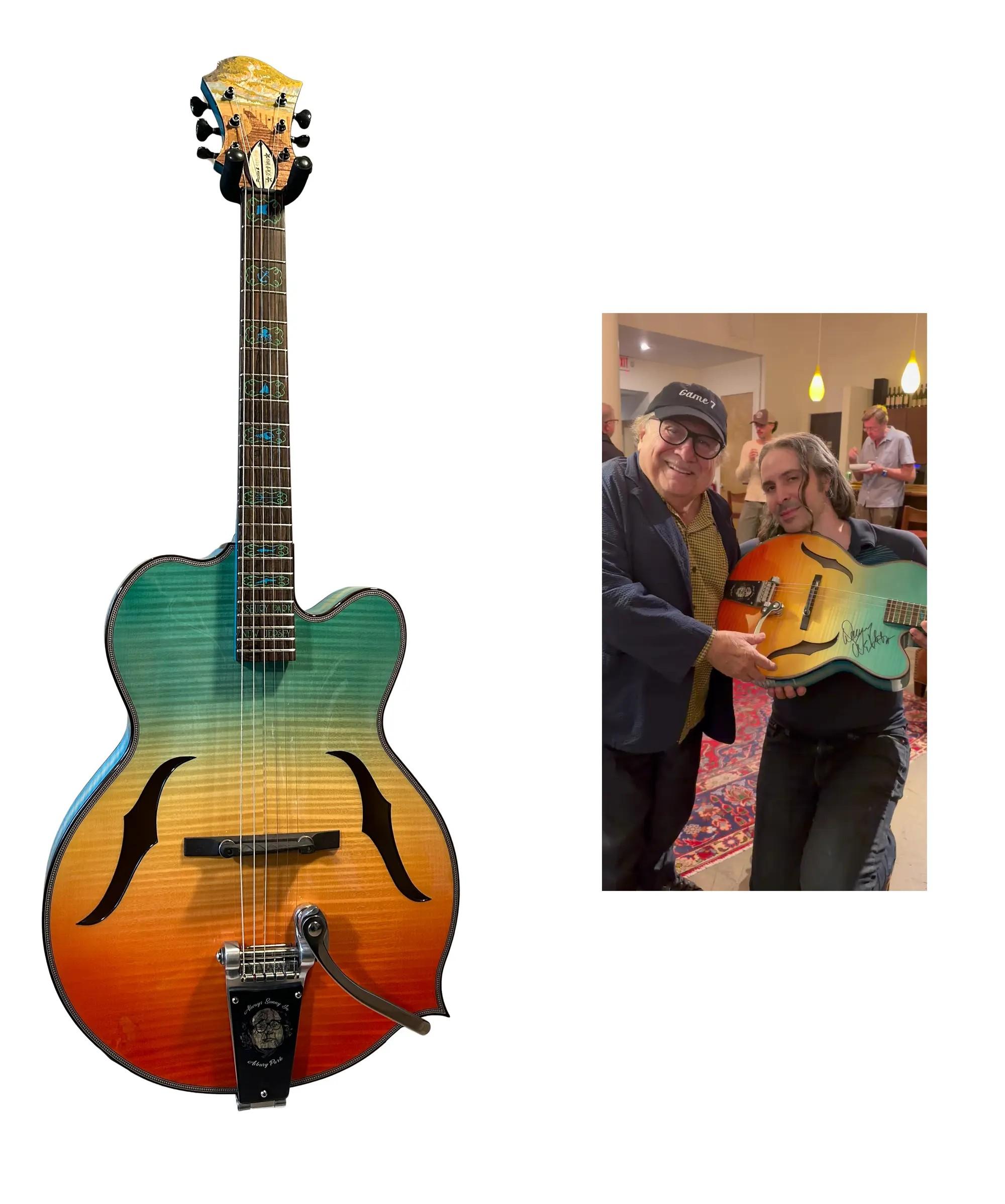 Lot #462 Danny DeVito Signed Dave Petillo Guitar