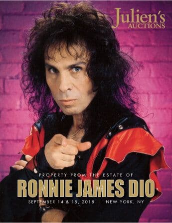 Ronnie James Dio is on a poster for Julien's Auctions 