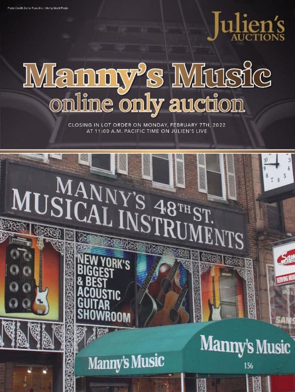 Julien's Auctions and Manny's Music online only sale 