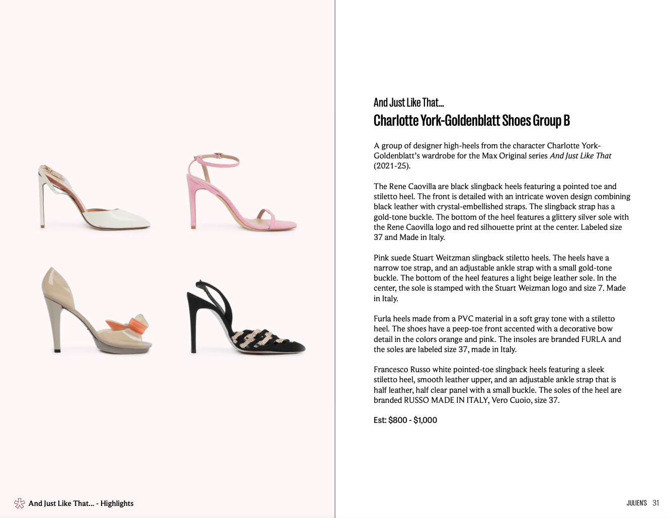 a photo of four different stilettos