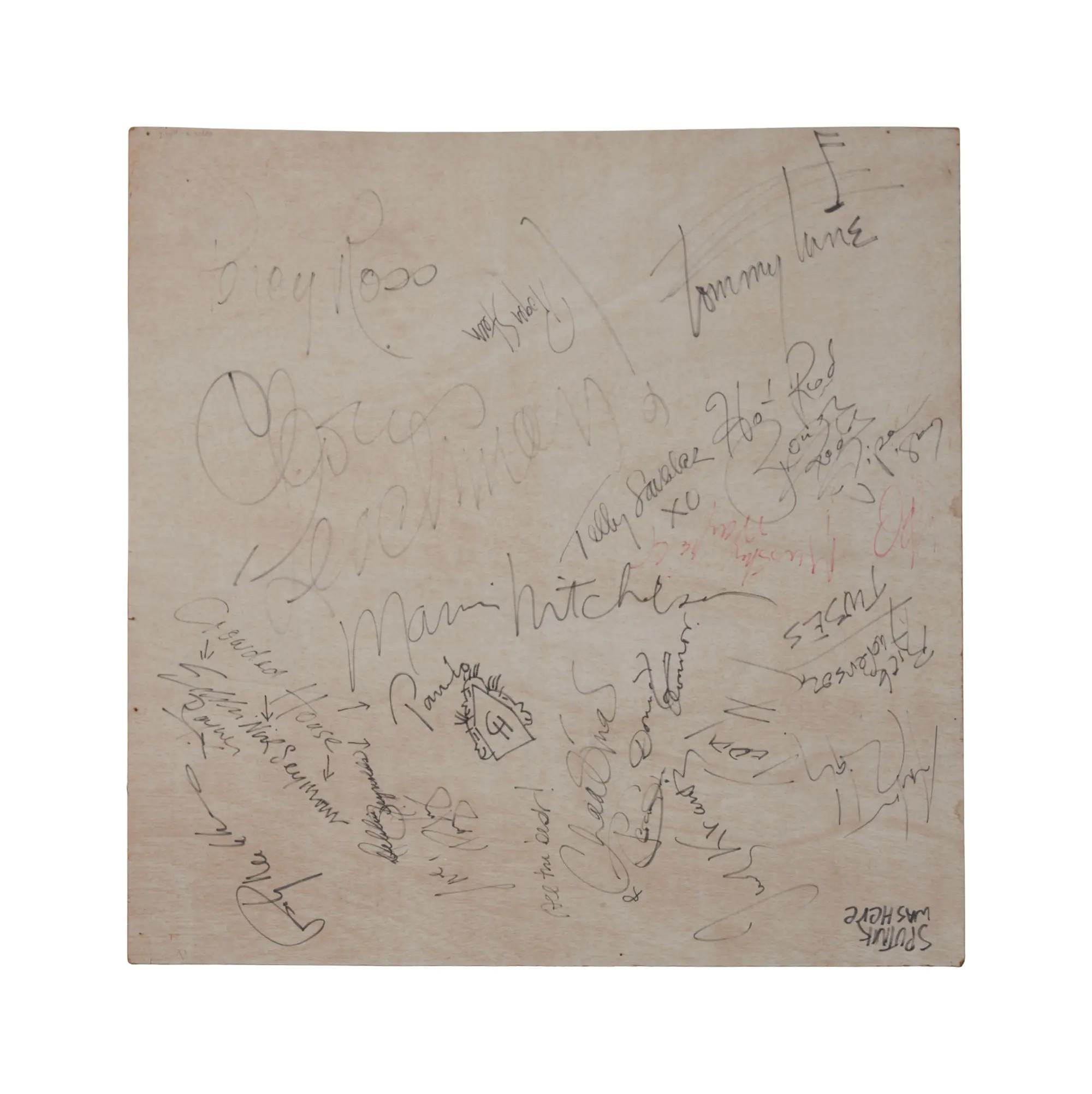 Lot #324 | "The Late Show" 1987 Guest Multi-Signed Board Lot 324 Joan Rivers "The Late Show" 1987 Guest Multi-Signed Board