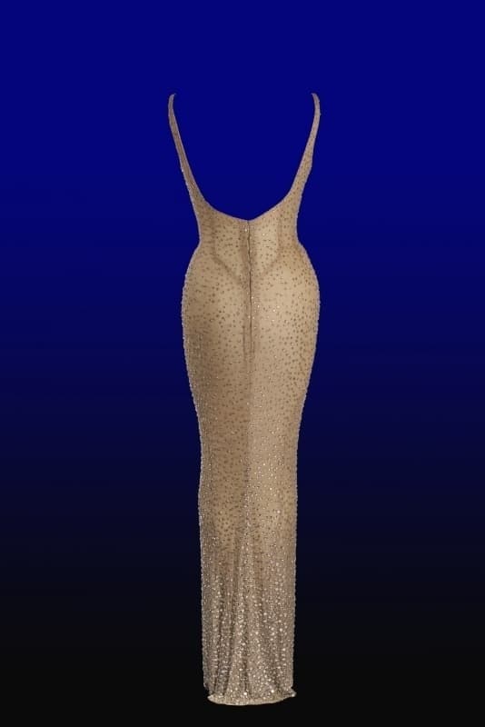 a gold tone dress worn by marilyn monroe
