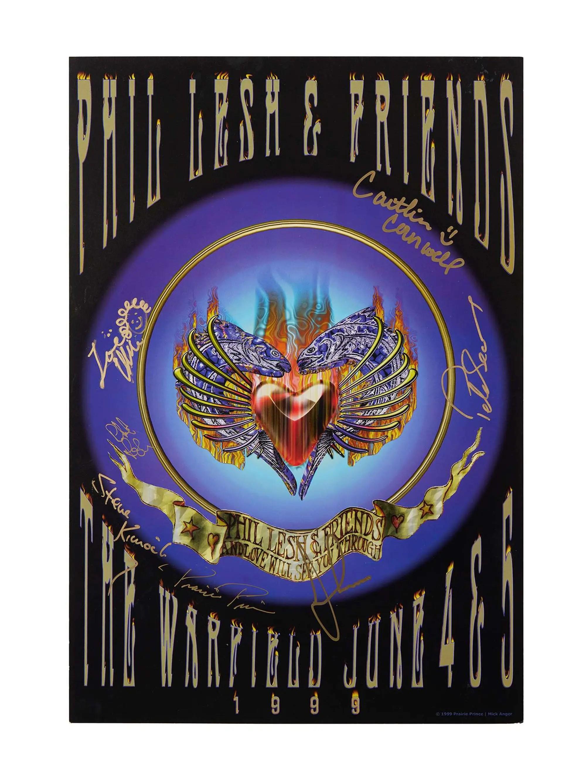 Lot #312  Phil Lesh 1999 Band-Signed Phil Lesh and Friends Poster