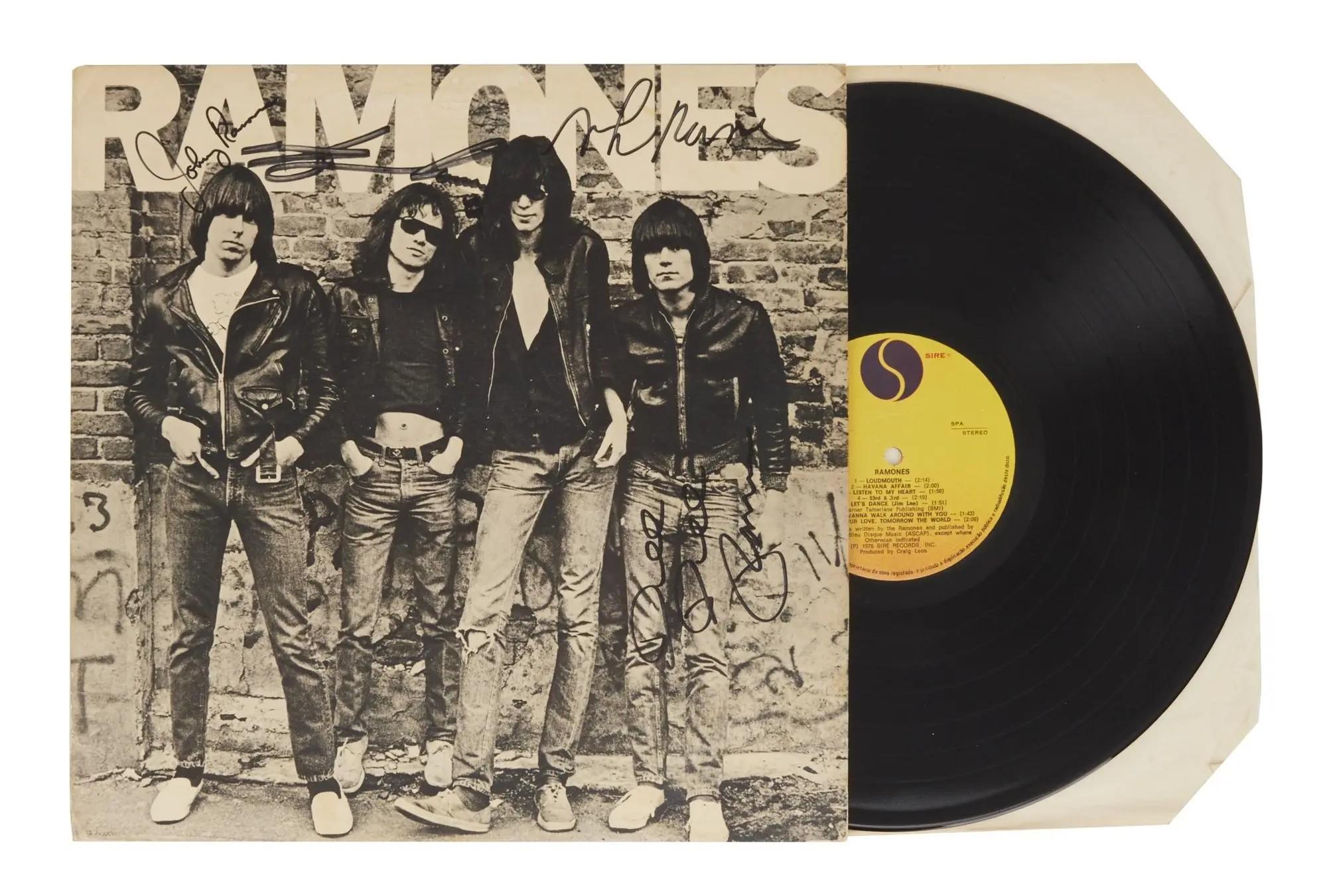 Lot #374. The Ramones | Band Signed Debut "Ramones" Record Album Lot #374 The Ramones Band Signed Debut "Ramones" Record Album