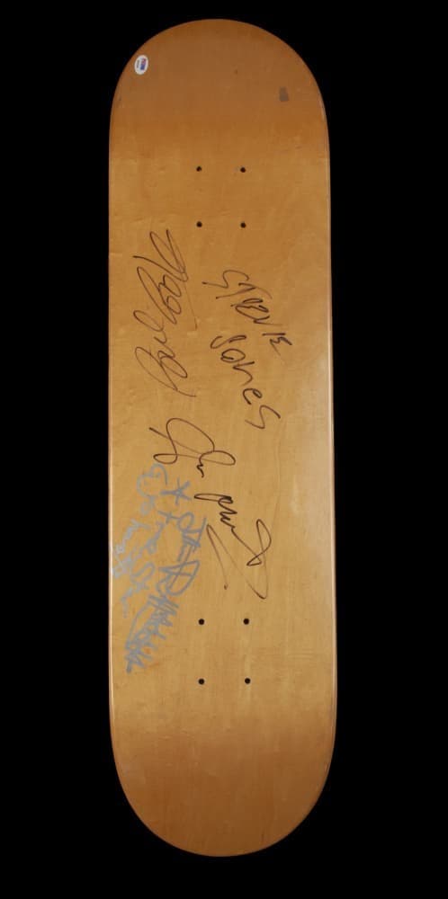 THE SEX PISTOLS SIGNED AND INSCRIBED SKATEBOARD DECKS WITH POSTER