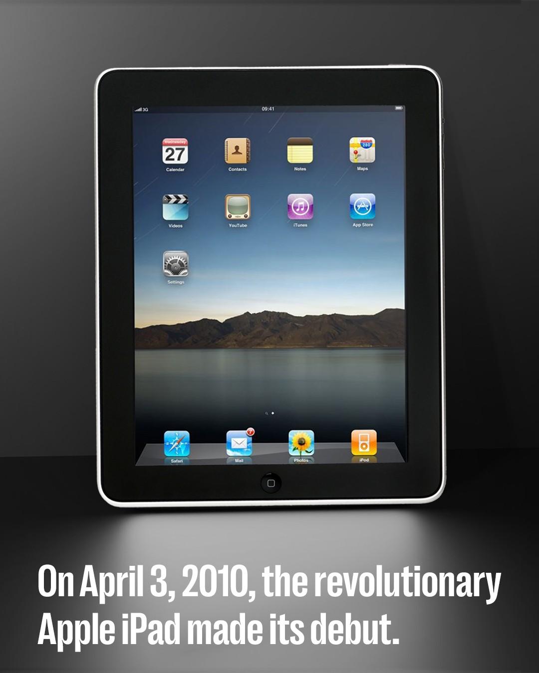 an advertisement for the revolutionary apple ipad made its debut