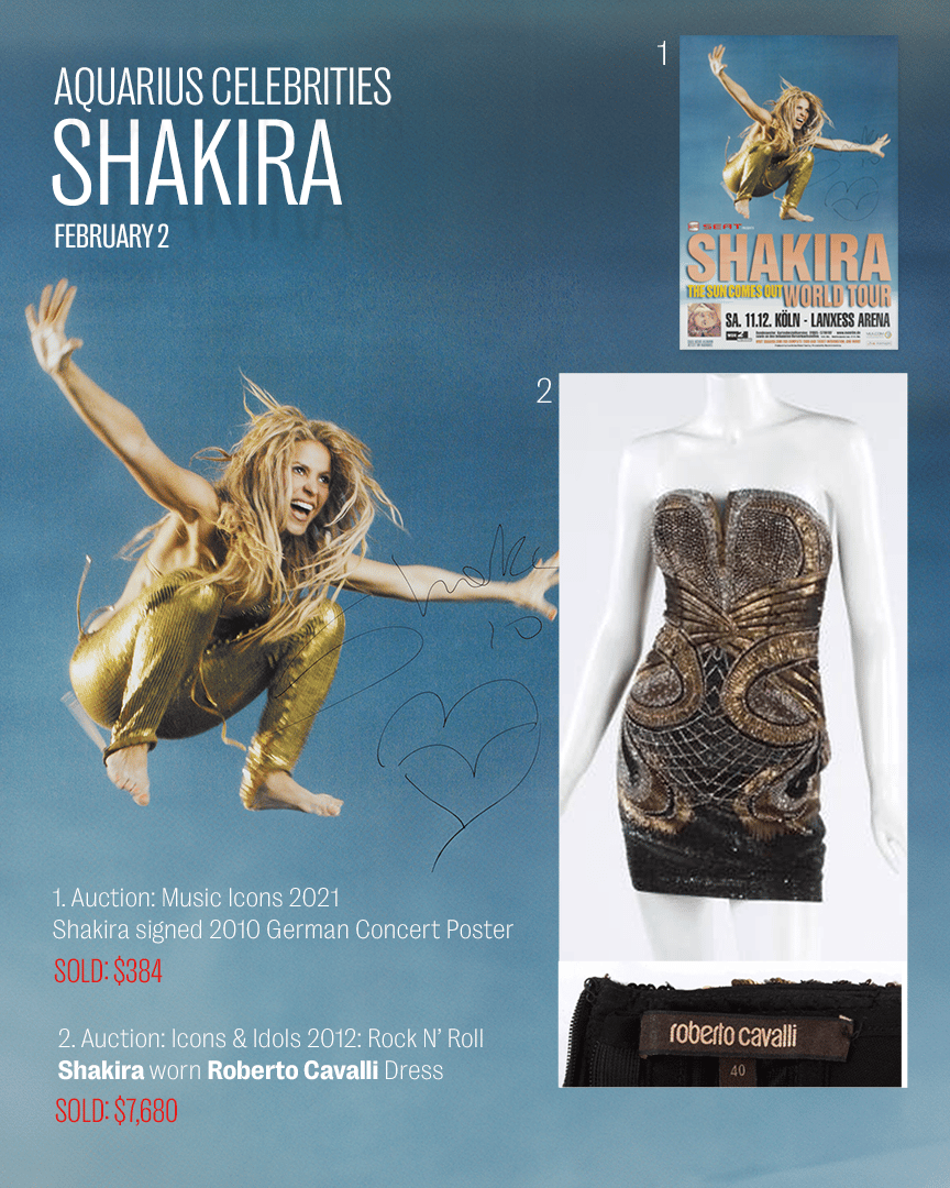 a poster for aquarius celebrities shakira february 2