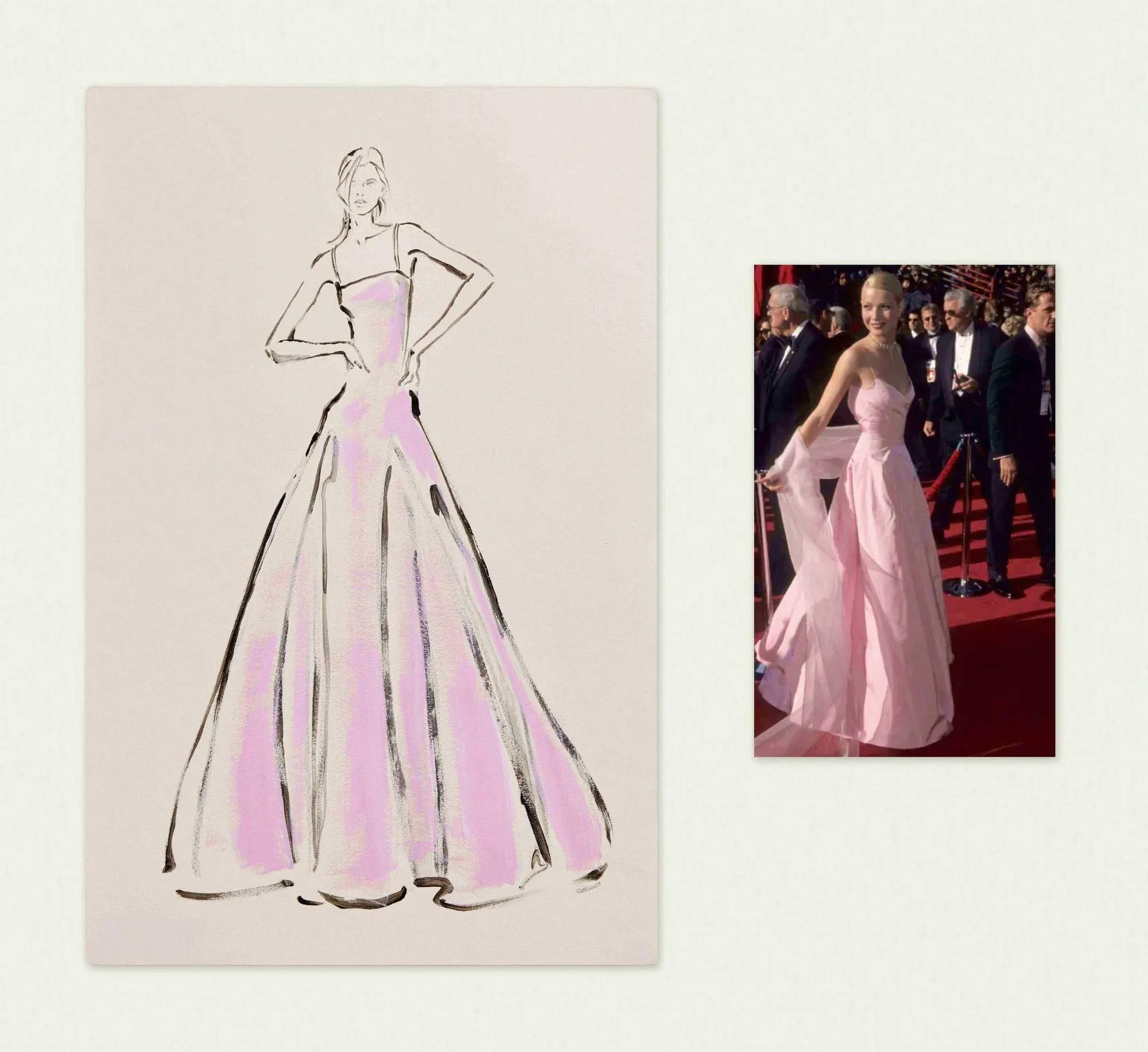 Lot 11 Gwyneth Paltrow  1999 Ralph Lauren Collection Academy Gown Illustrations