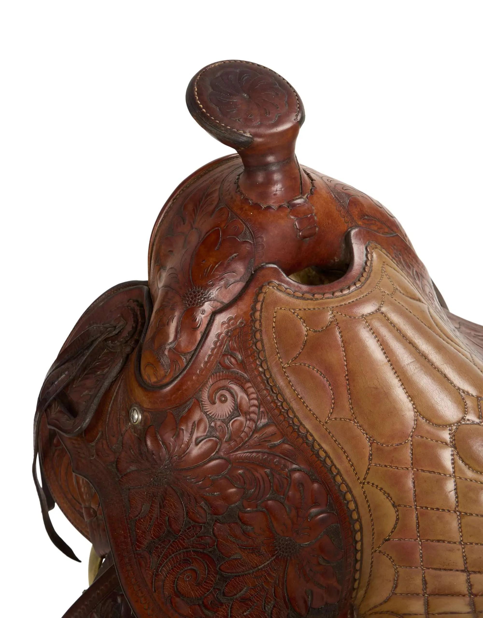Lot #212  Gunsmoke Miss Kitty (Amanda Blake) Leather Saddle