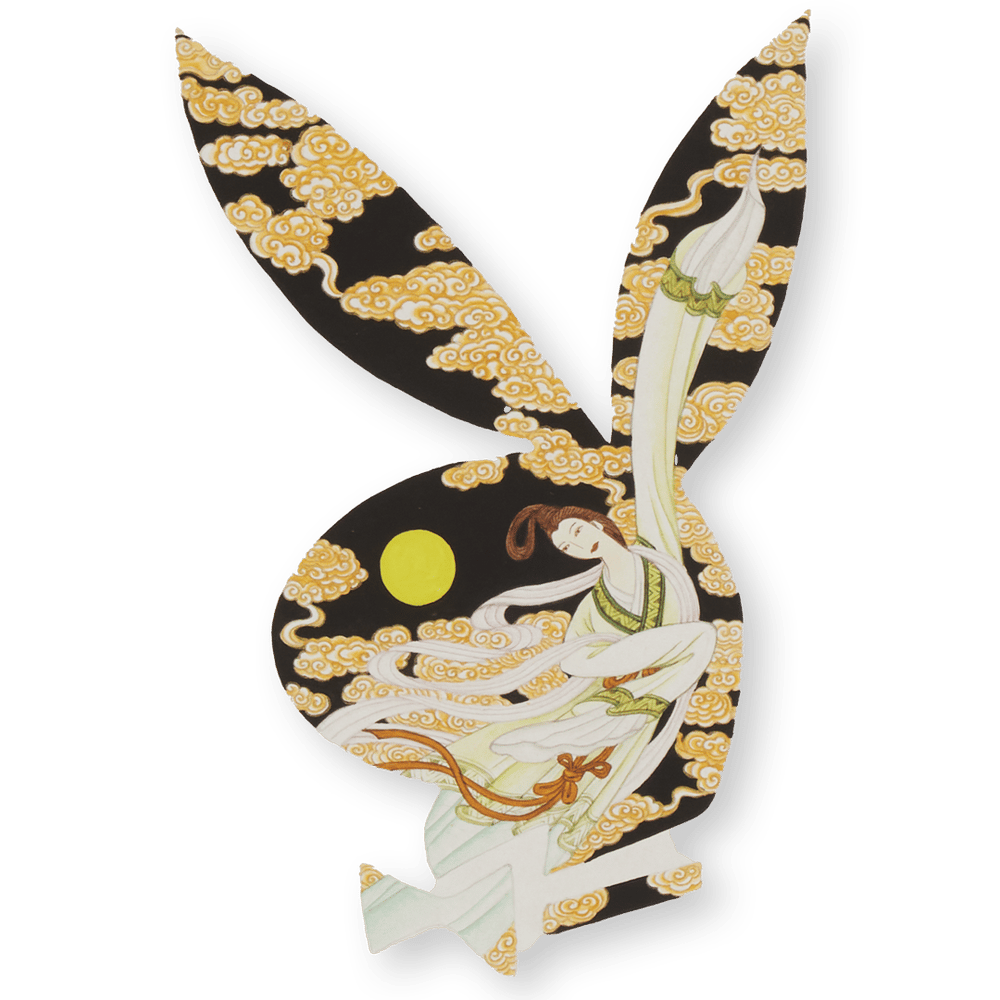 a playboy bunny with a woman on it