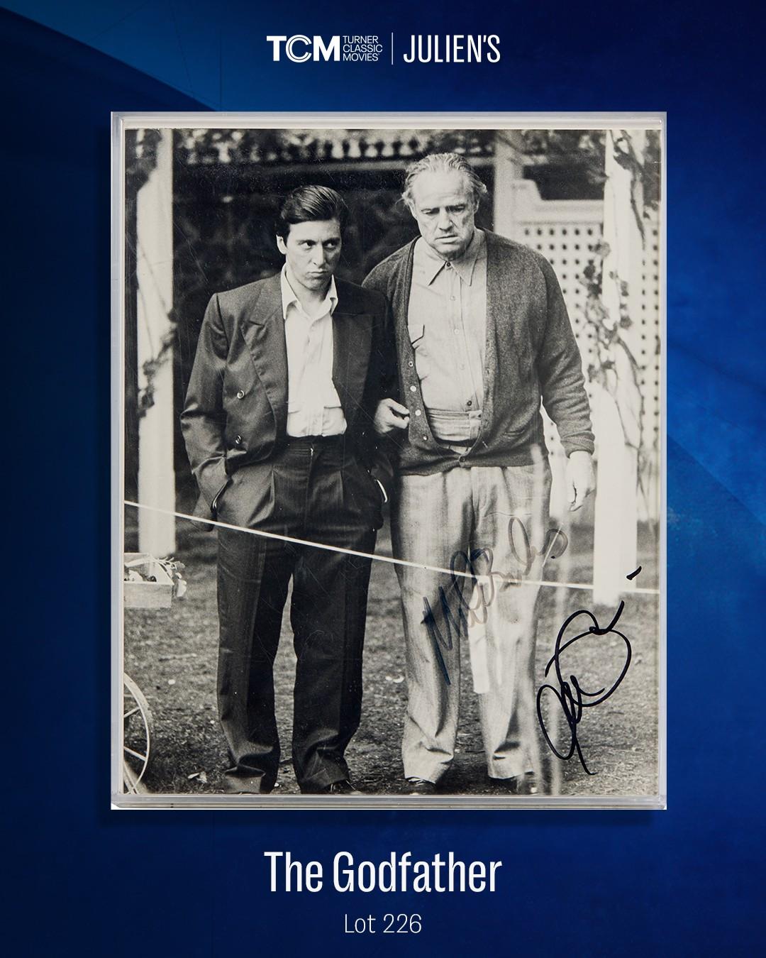 Lot #226  The Godfather Photo Print Signed by Marlon Brando and Al Pacino