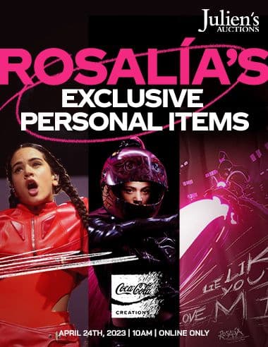 A poster for Rosalia's exclusive personal items at Julien's Auctions