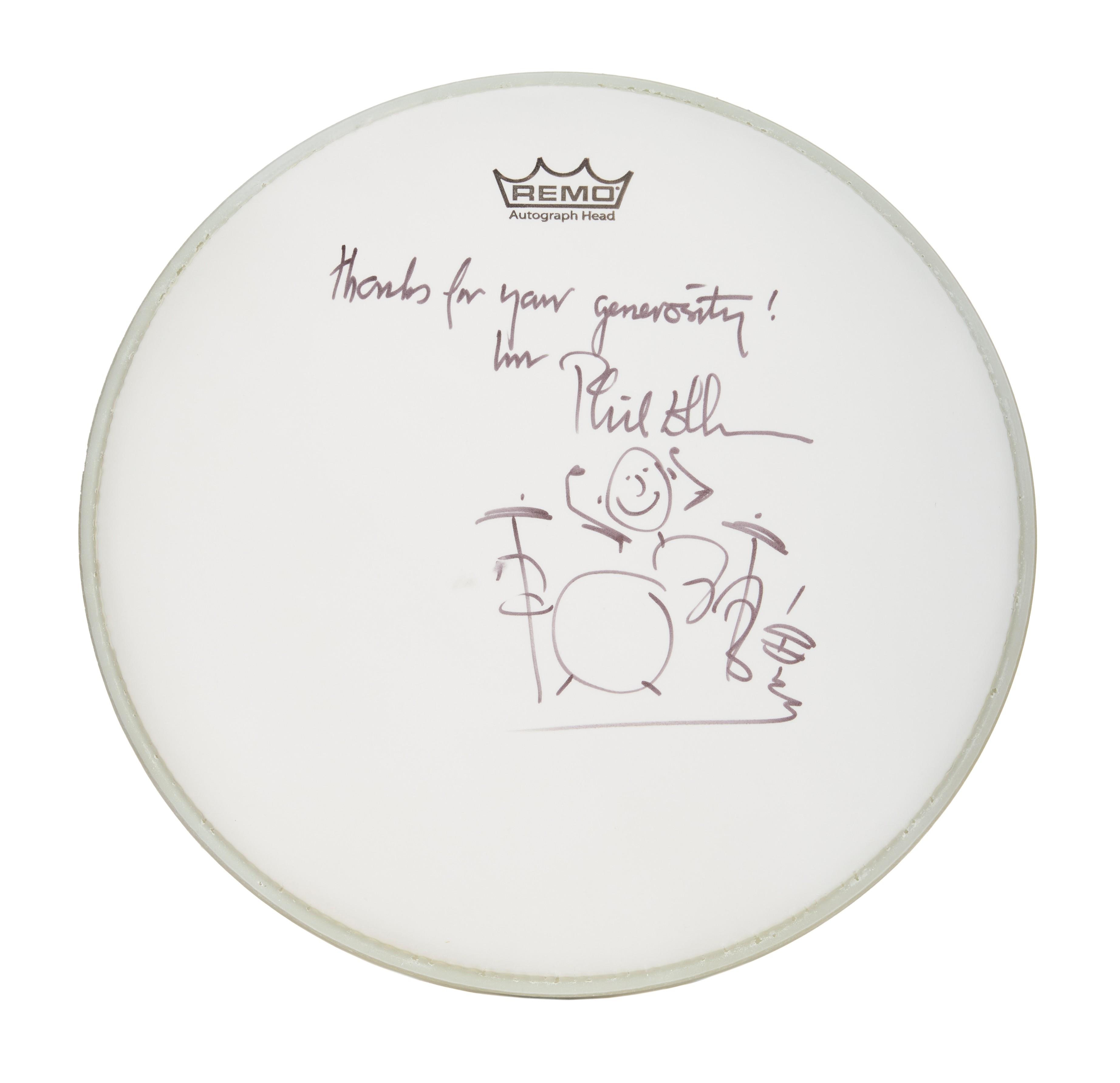Signed and Illustrated Remo Drumhead