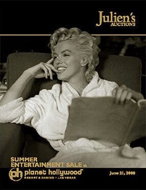 Marilyn Monroe on the poster for Julien's Auctions Summer Entertainemnt Sale