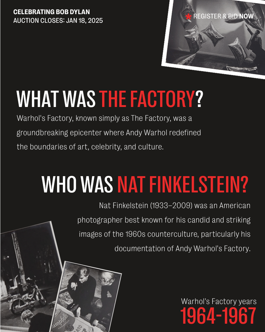 a poster that says what was the factory and who was nat finkelstein