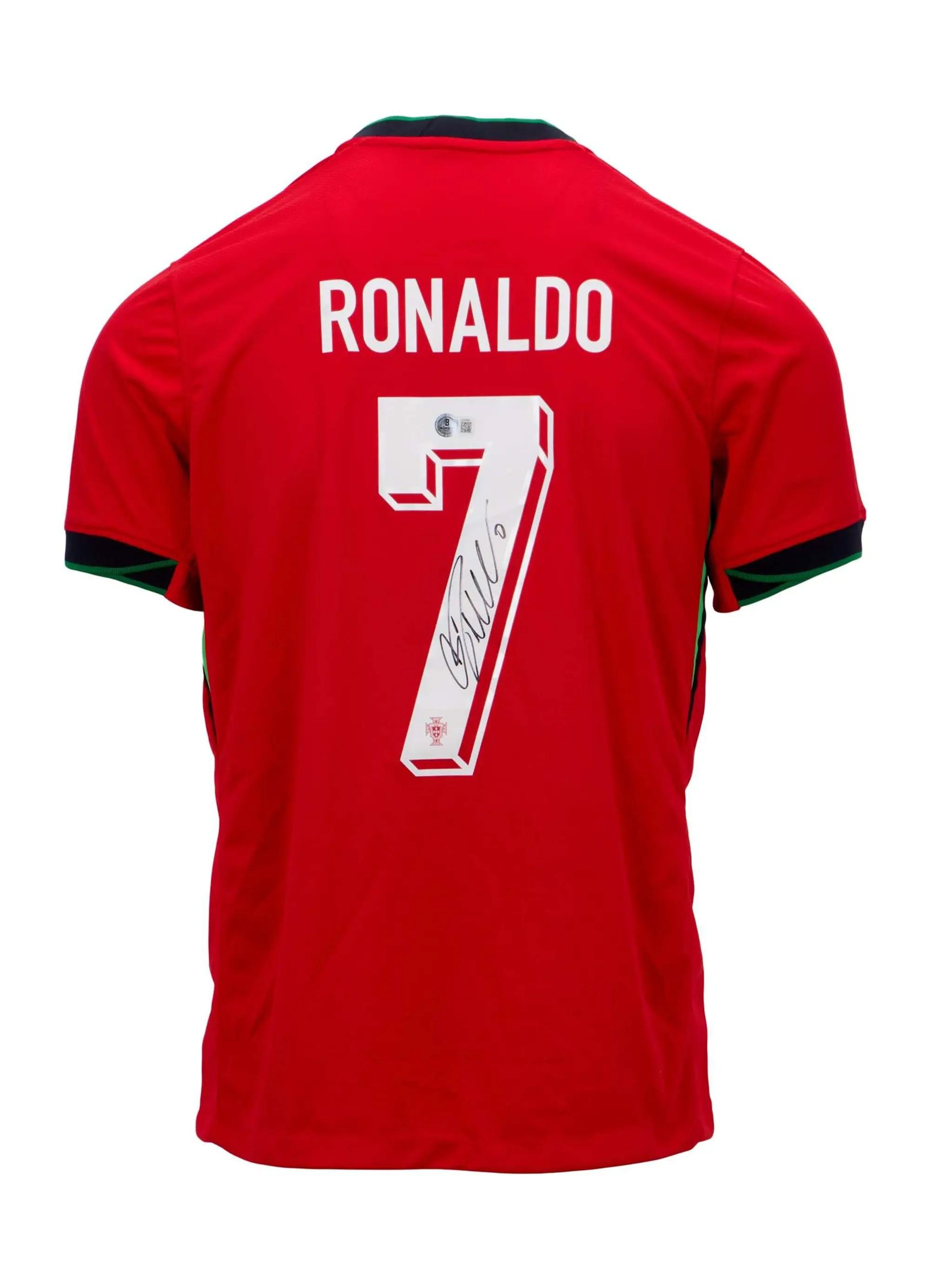 Lot #165  Cristiano Ronaldo Signed Portugal Commemorative Jersey (Beckett)