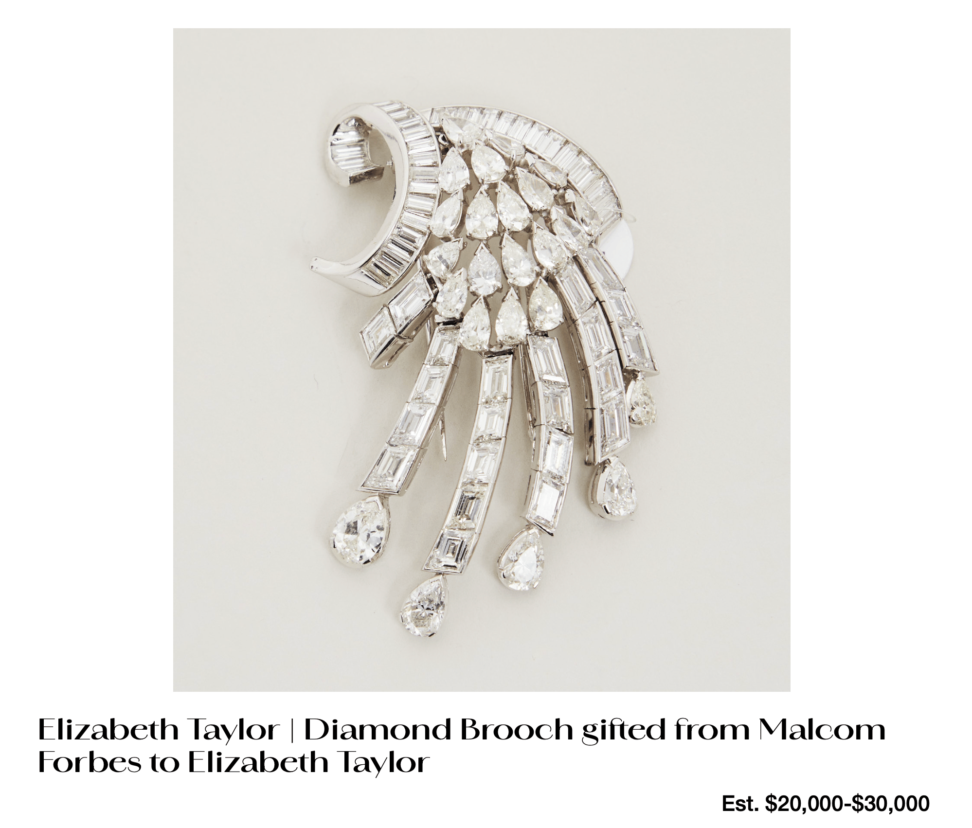 a diamond brooch from malcom forbes to elizabeth taylor