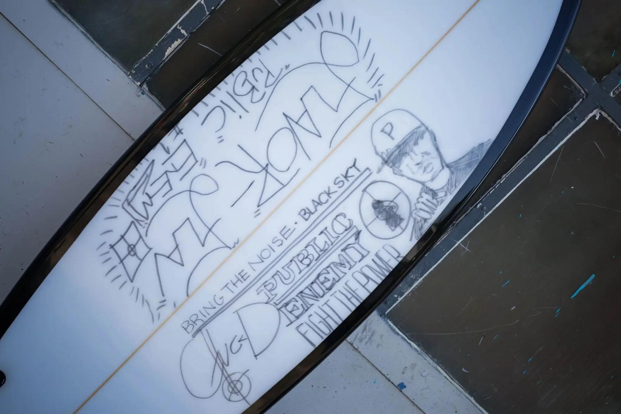 Lot #461 Public Enemy Signed Surfboard