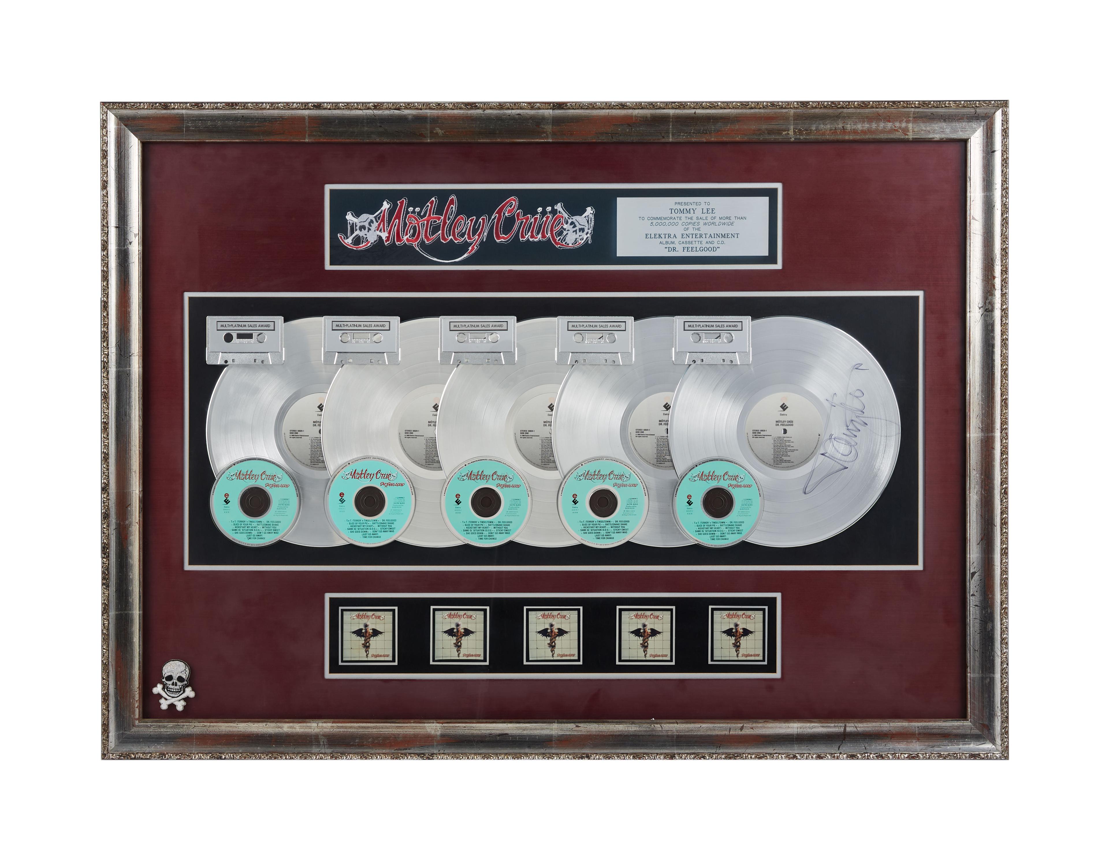 a music plaque celebrating motley crue music