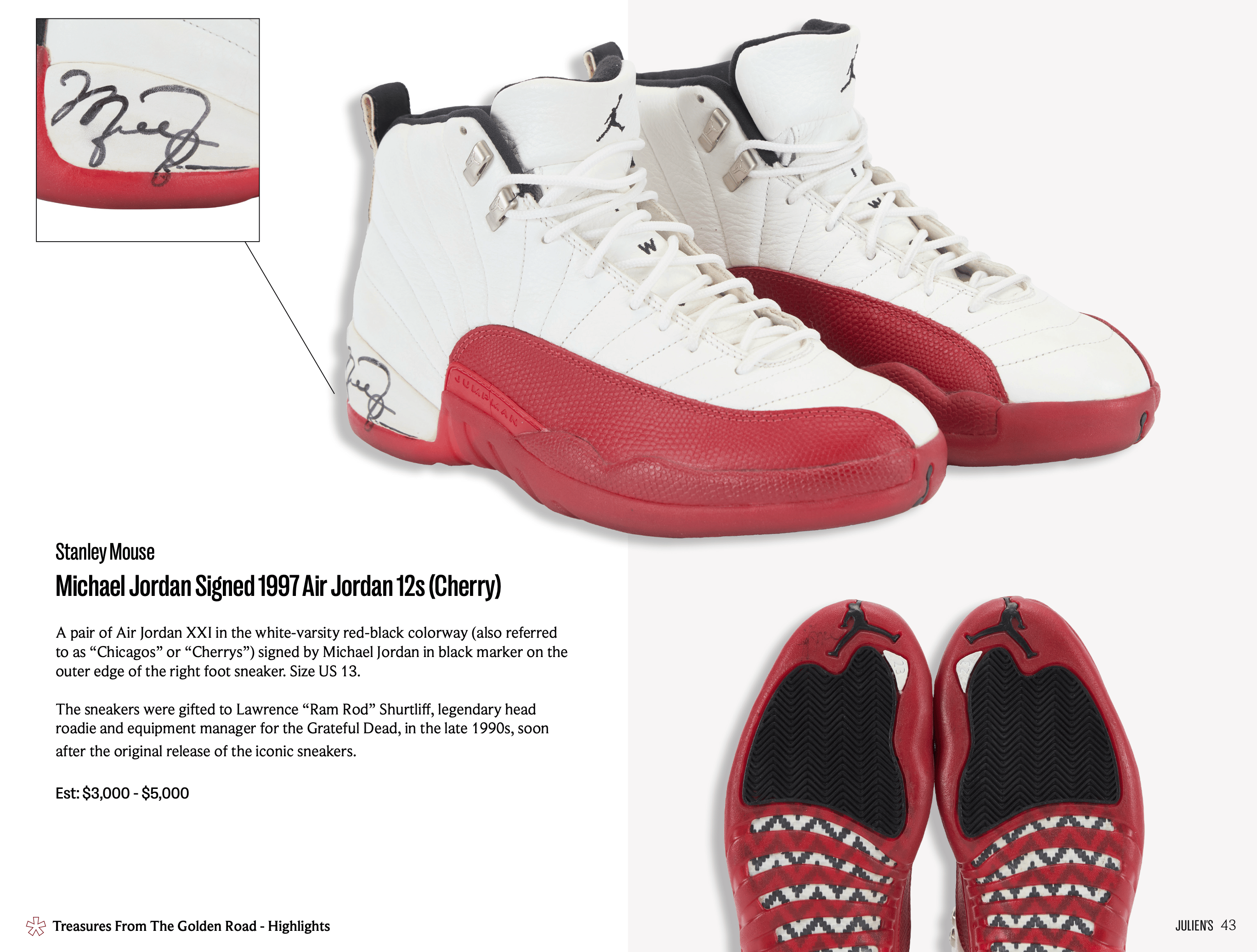 michael jordan signed jordan 12 cherry sneakers