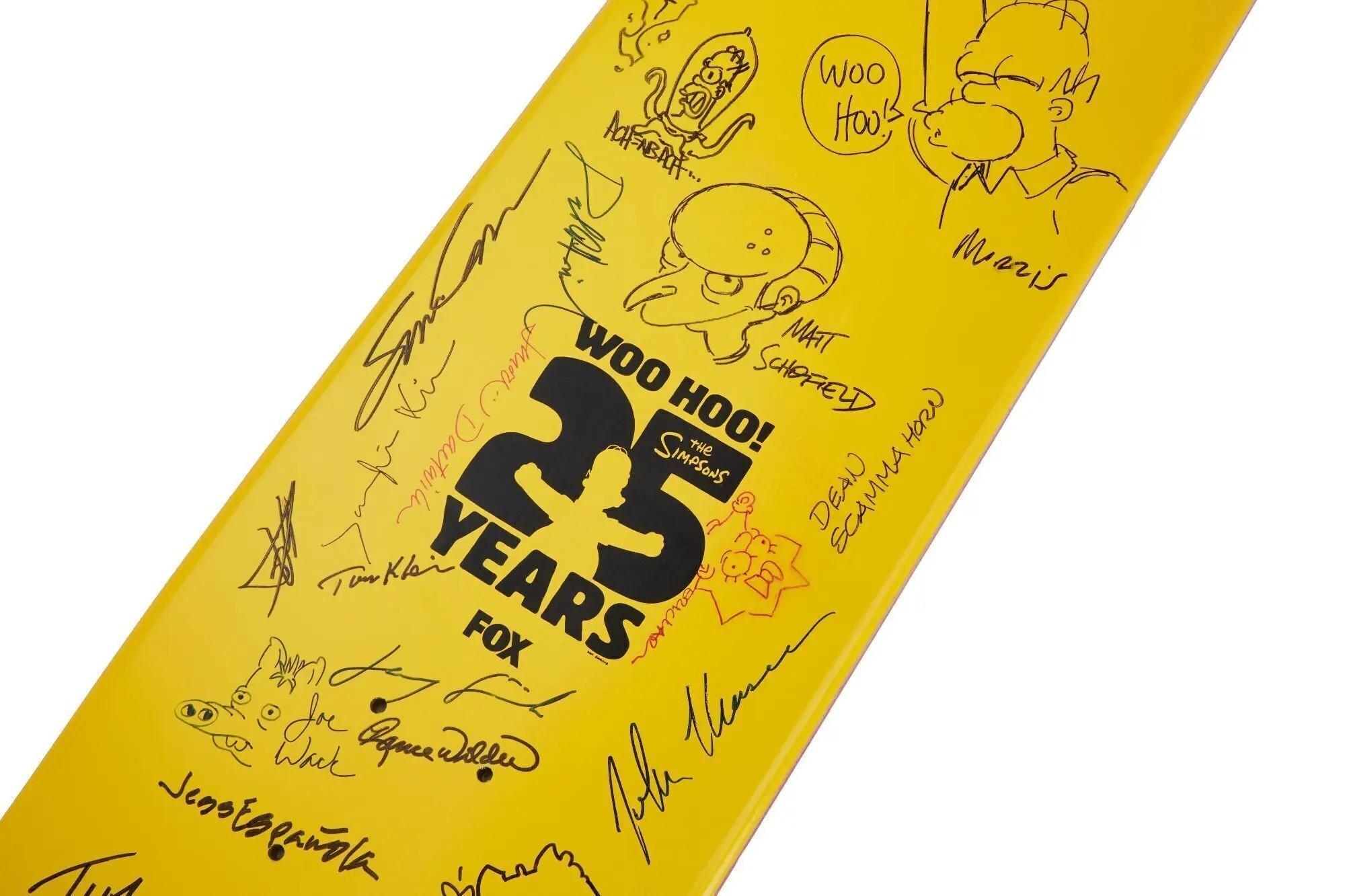 The Simpsons Multi Signed Skateboard