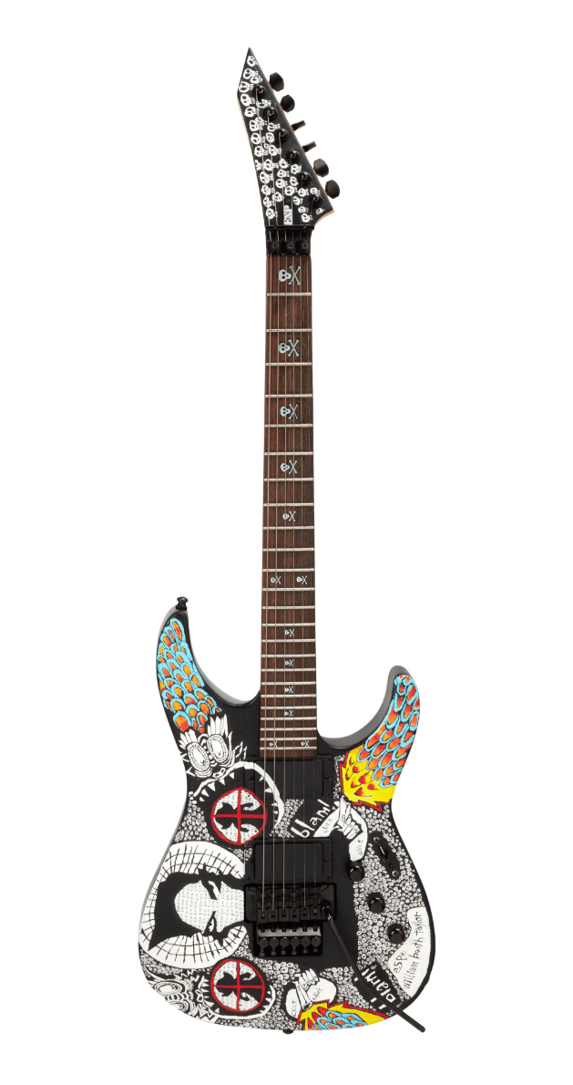 Lot #713. Kirk Hammett | ESP KH-2 with William Taylor Booth Art Lot #713. Kirk Hammett | ESP KH-2 with William Taylor Booth Art