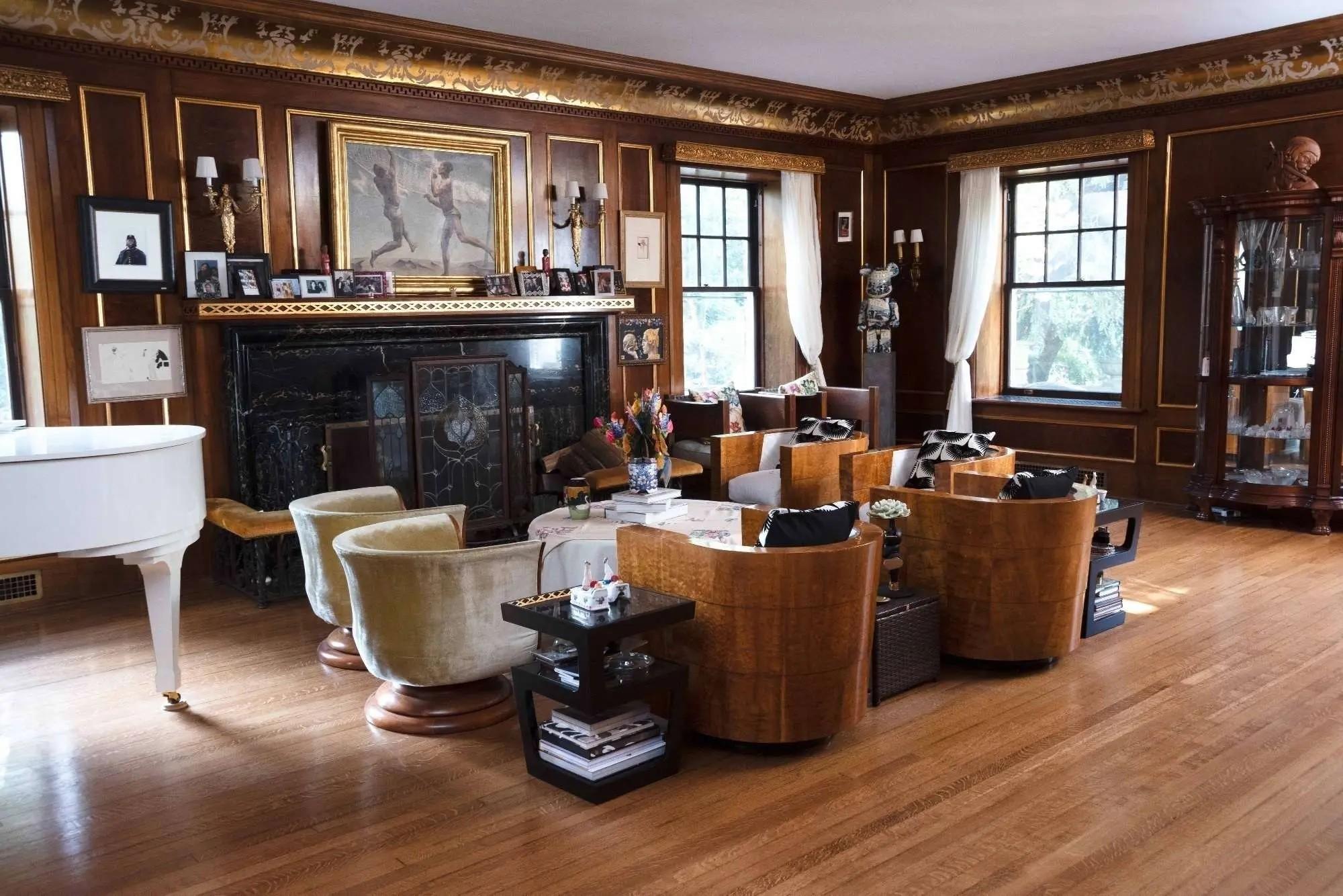a view of various furniture pieces staged in whoopi goldberg's home