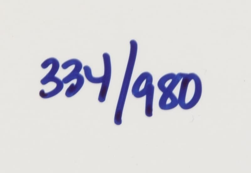 Handwritten number 334/980 in blue ink on a white background.