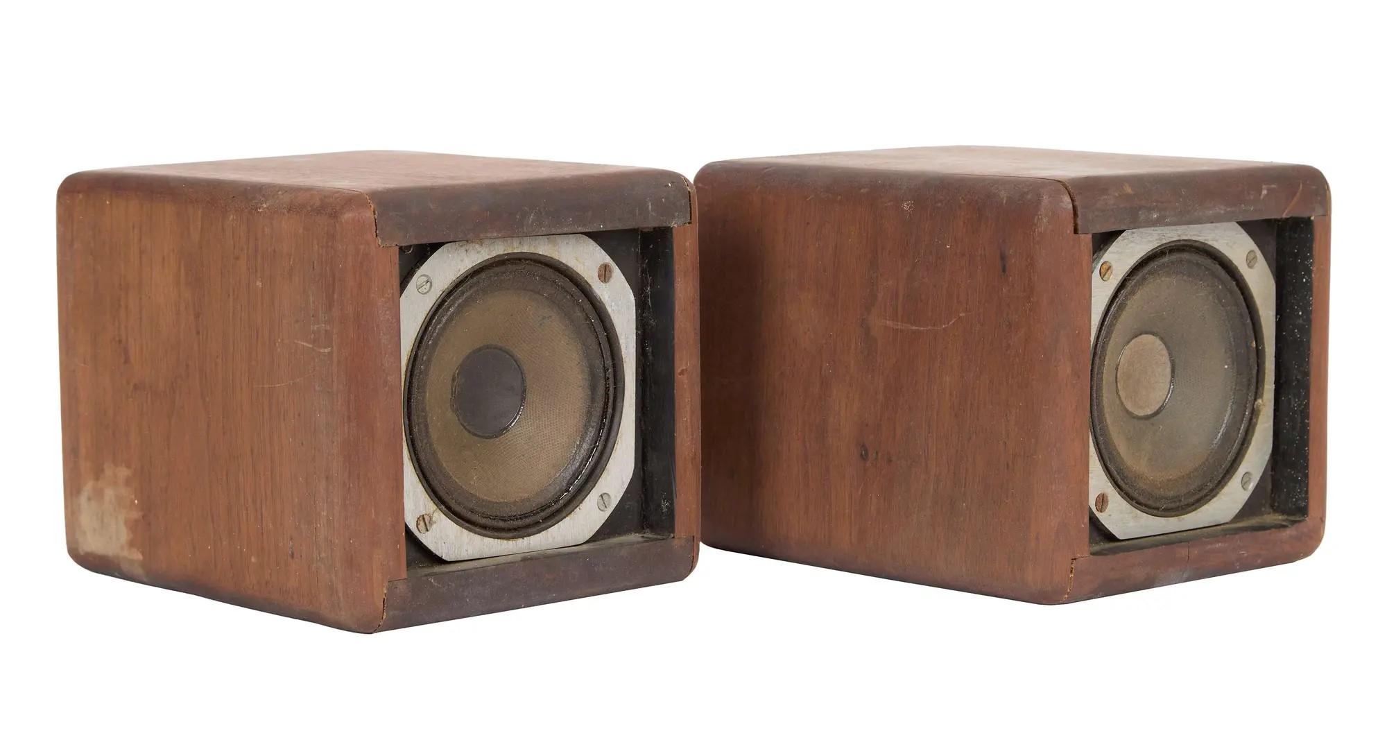 Lot #56  Hard Truckers Custom Wooden Speaker Cubes (2)