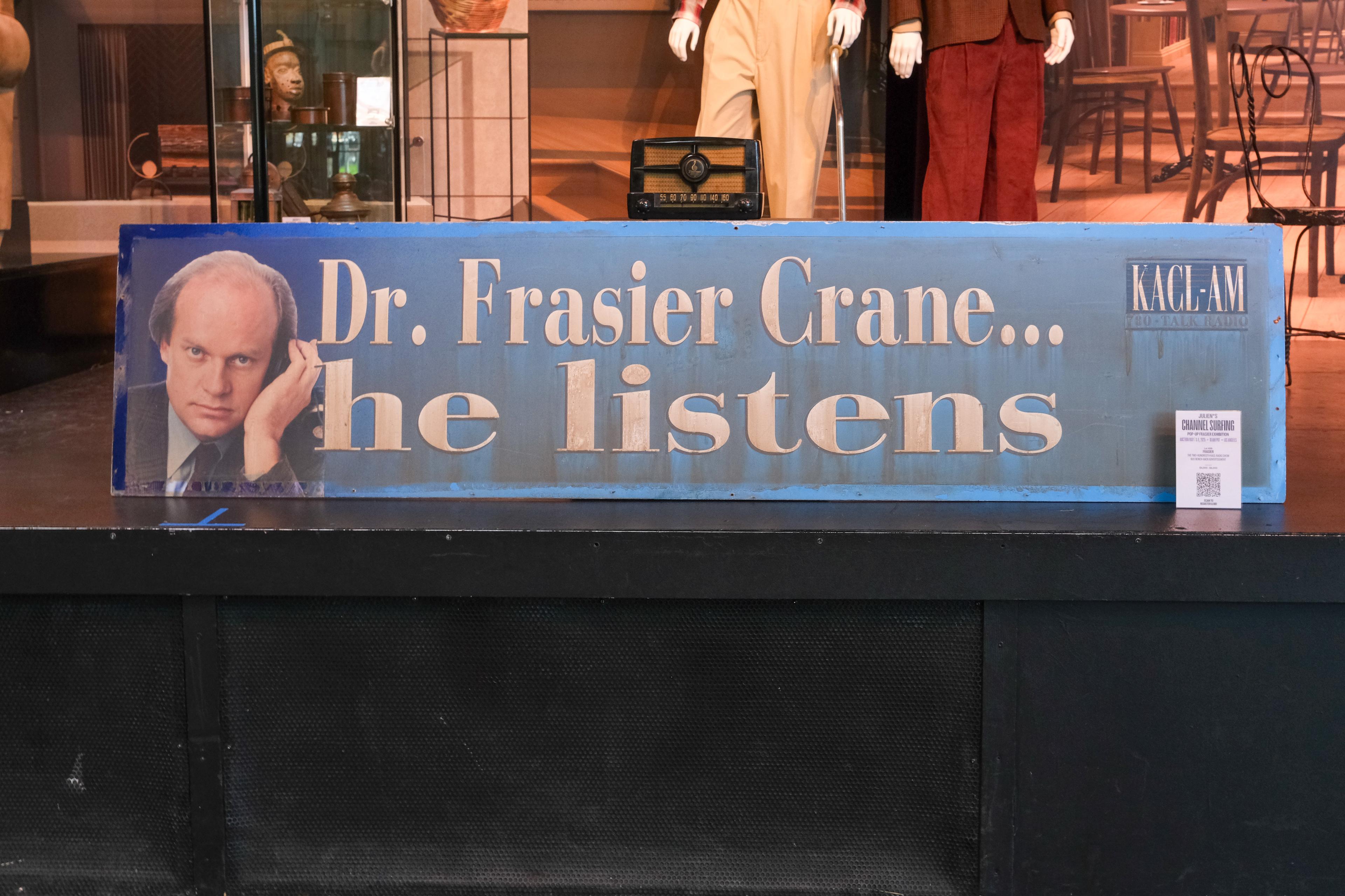 a sign that reads dr. frasier crane he listens