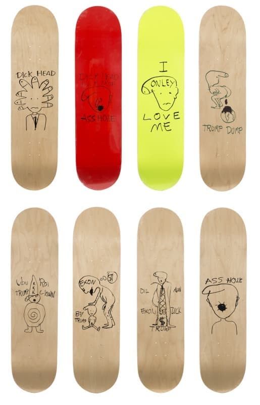 PAUL McCARTHY (American, 1945) PAUL McCARTHY artwork on skateboard decks