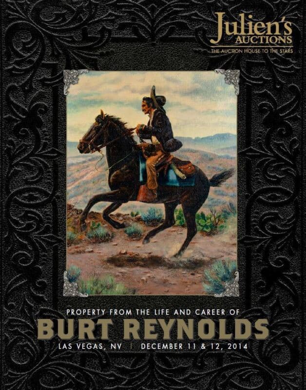 A poster for Julien's Auctions Burt Reynolds sale