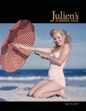 Marilyn Monroe on the post for Julien's Auctions Summer Sale 2007