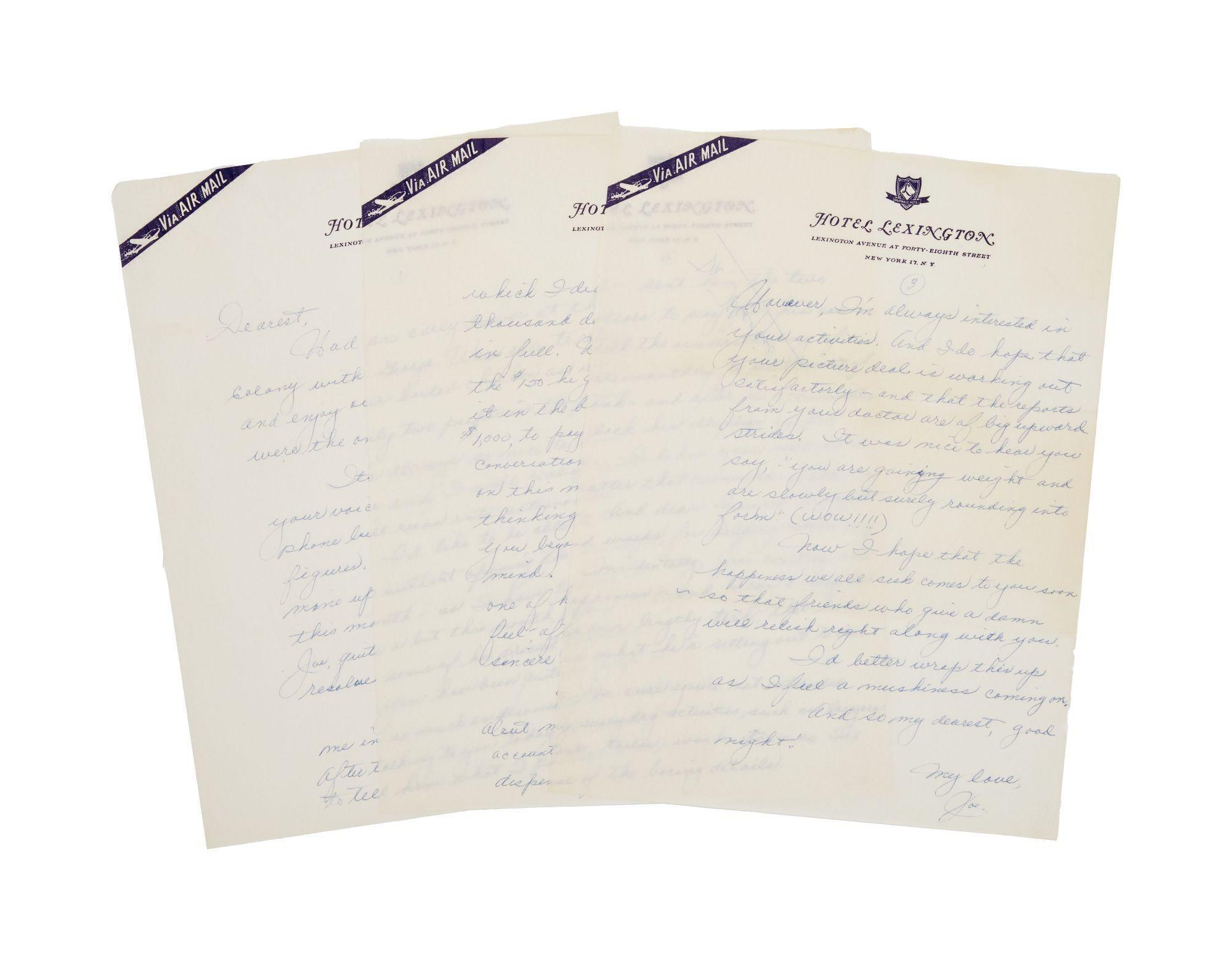Lot #2. Marilyn Monroe | Circa 1962 Letter Received from Joe DiMaggio