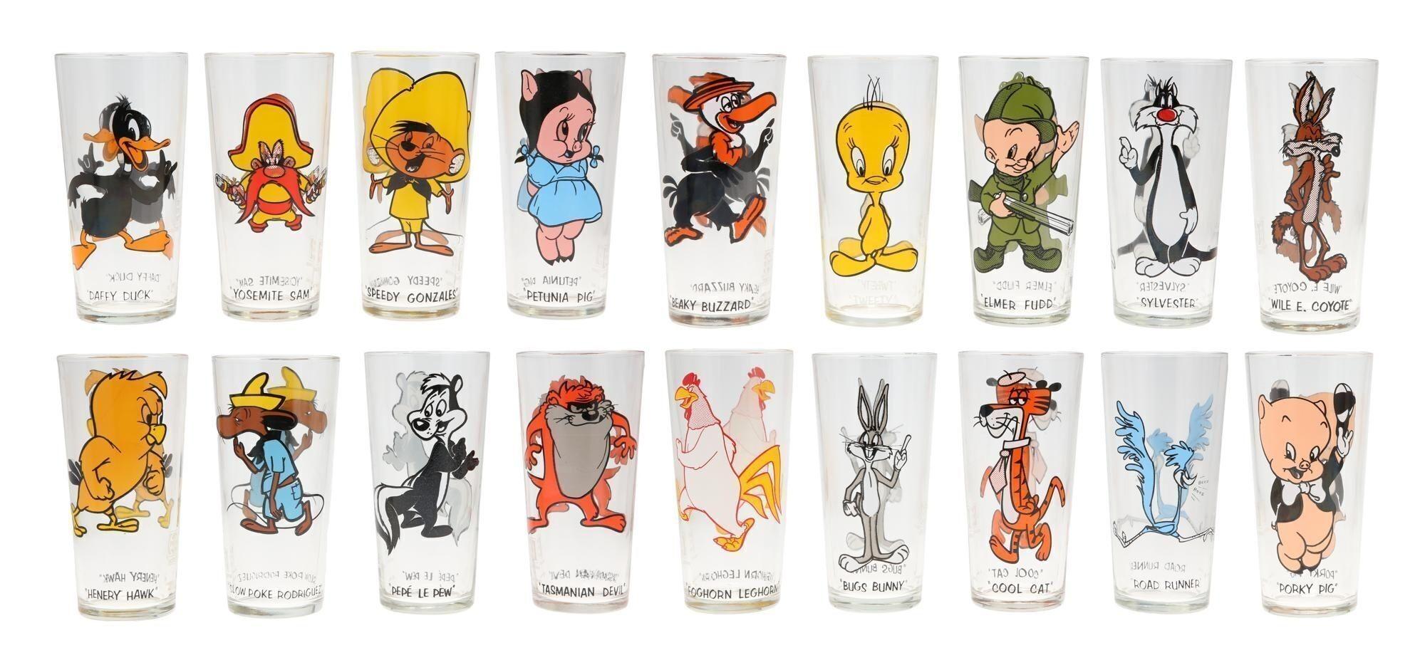 shot glasses featuring looney tunes characters