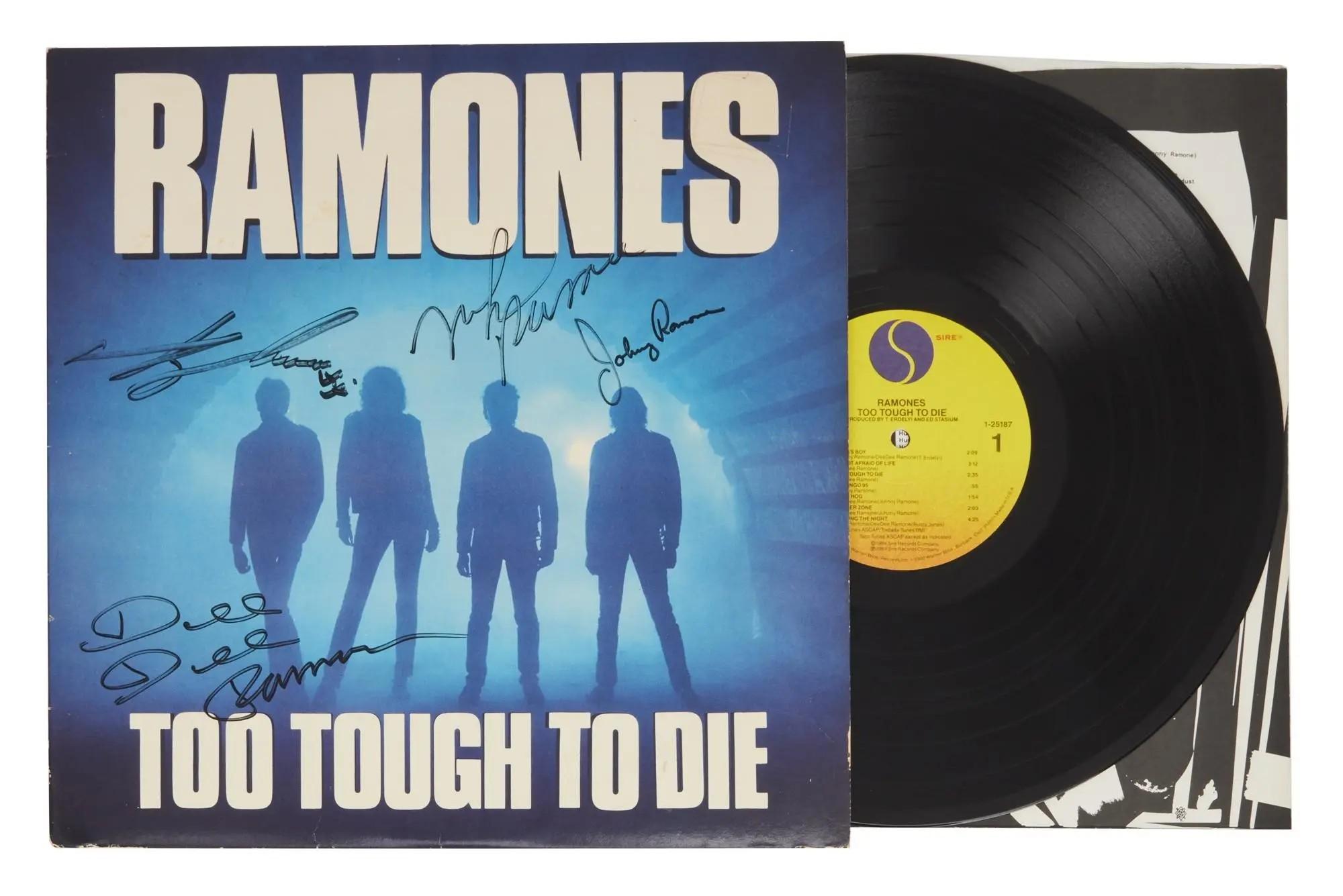 Lot #373. The Ramones | Band Signed "Too Tough to Die" Record Album Lot #373 The Ramones Band Signed "Too Tough to Die" Record Album