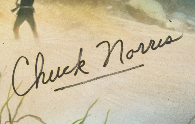 "MISSING IN ACTION" CHUCK NORRIS SIGNED STAN WATTS ORIGINAL FILM POSTER ARTWORK