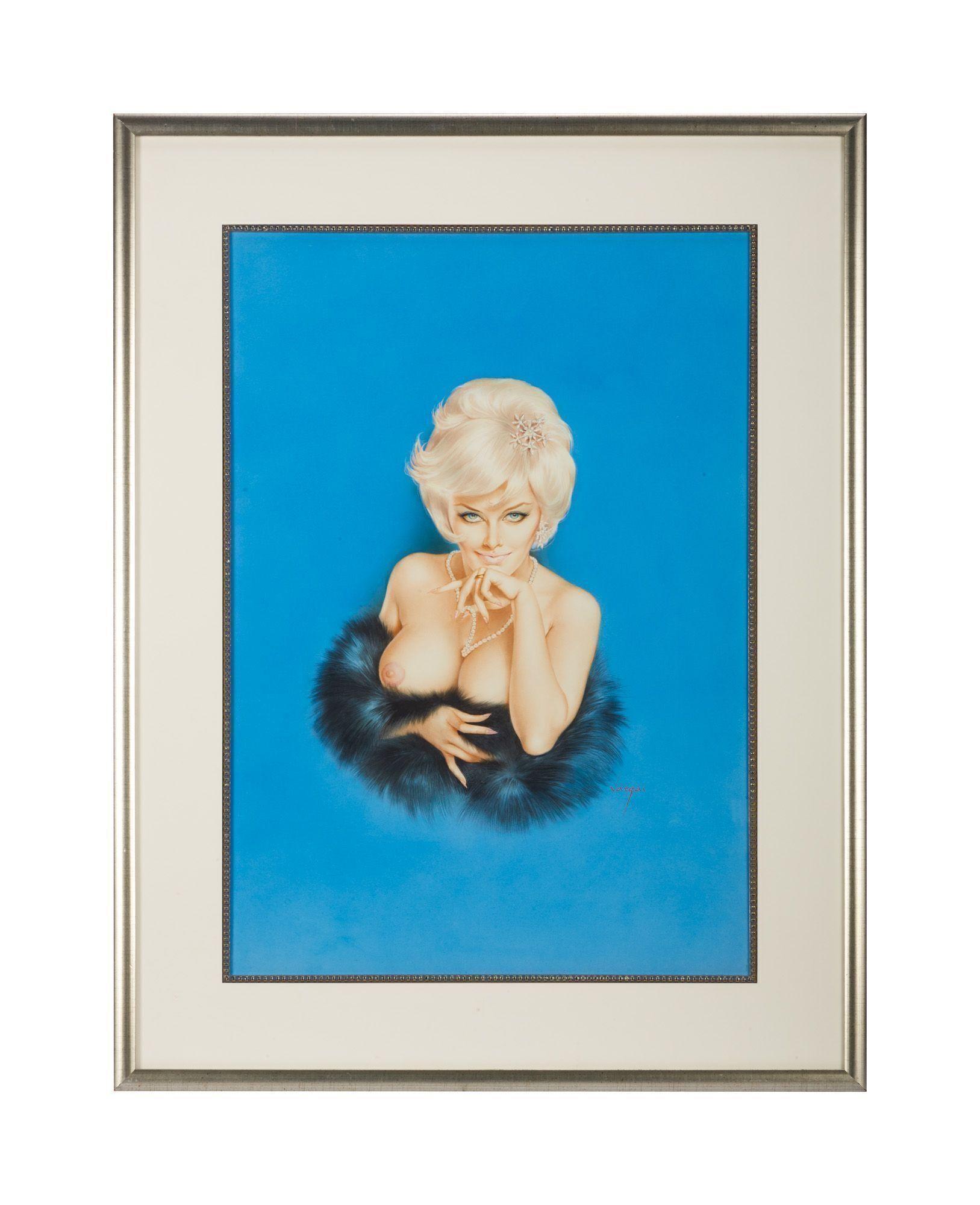 Playboy Alberto Vargas Girl Pinup November 1963 Watercolor Drawing