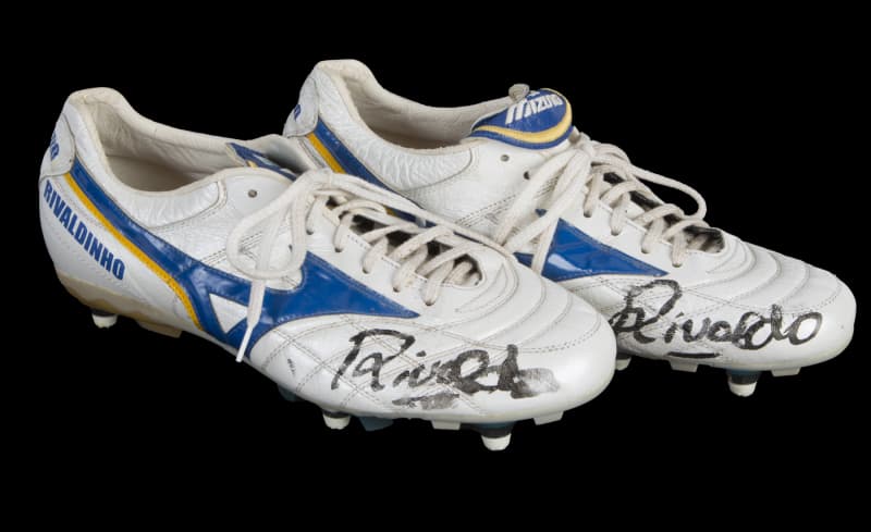 RIVALDO 2002 REAL MADRID 100TH ANNIVERSARY MATCH WORN AND SIGNED